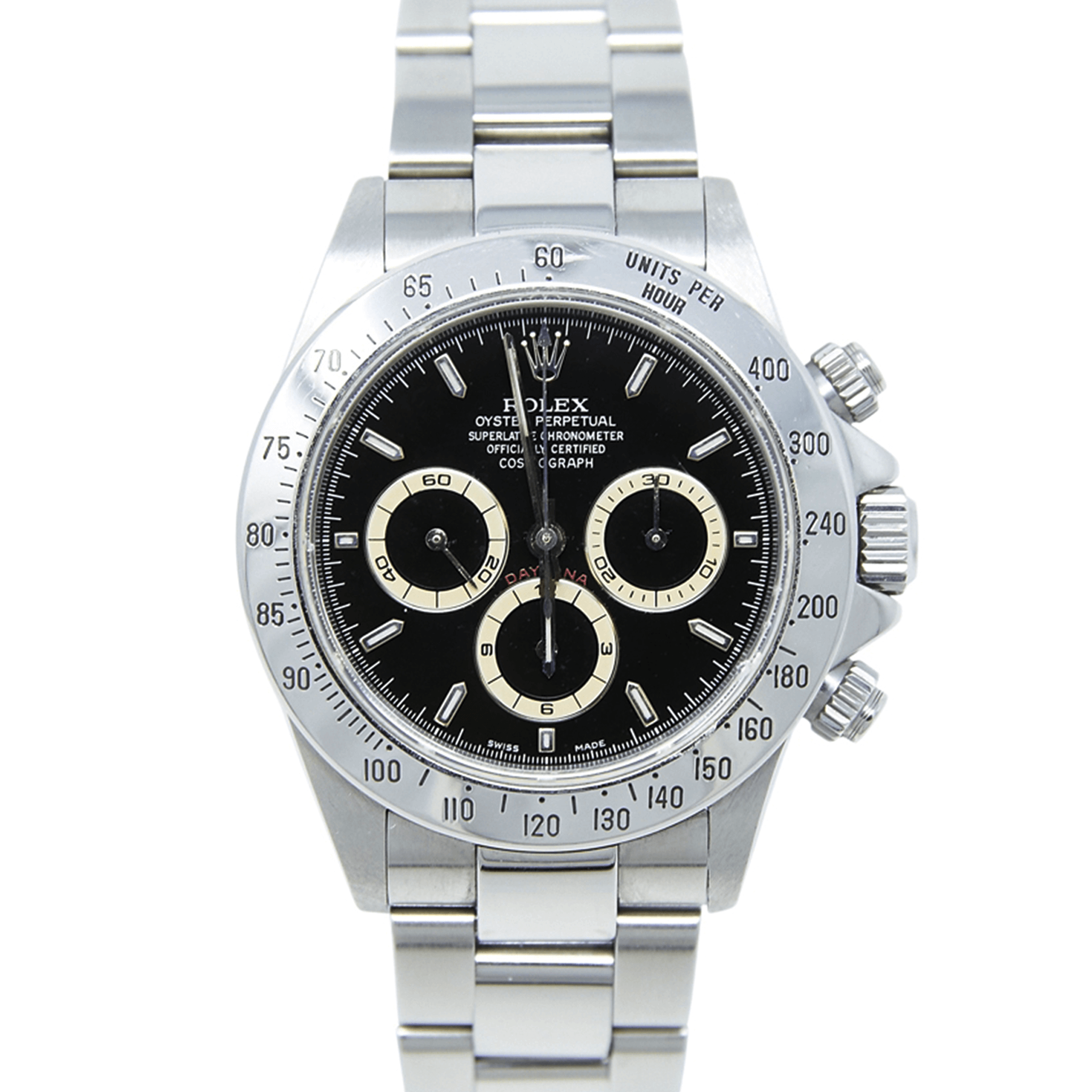 Rolex Daytona 16520 Black 40mm Stainless Steel – WatchGuys