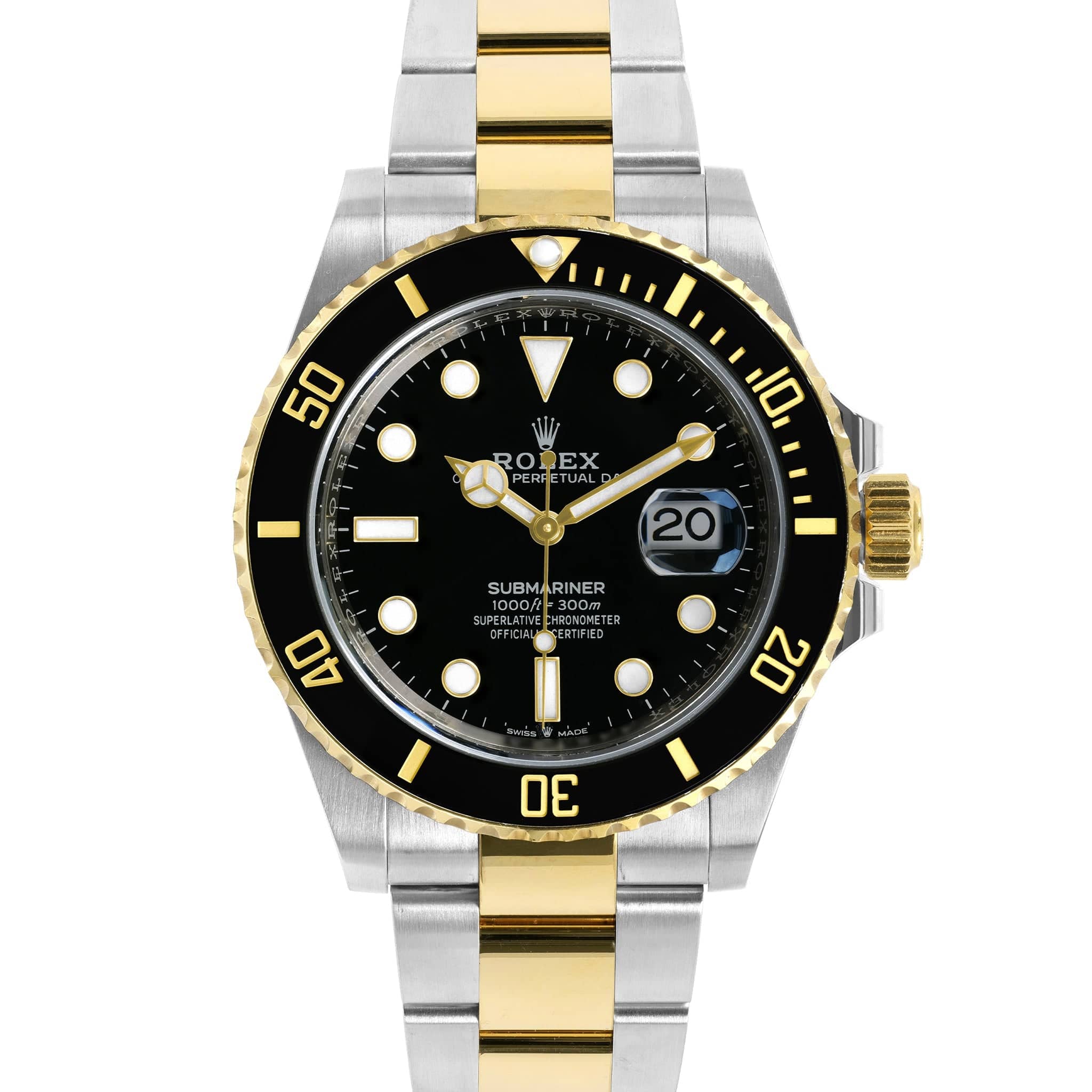 Rolex Submariner 41mm Yellow Gold Steel Black Dial 126613LN Box and Papers Unworn