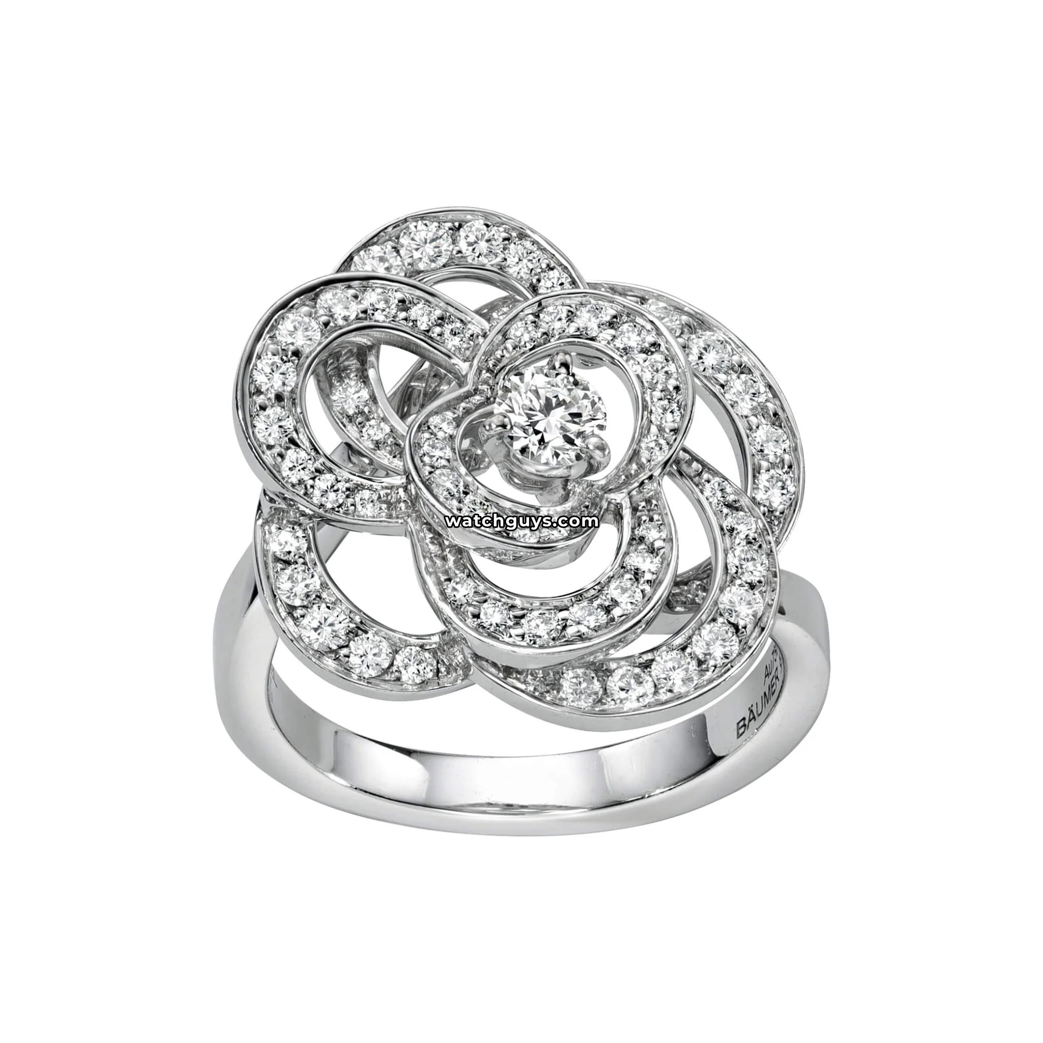 Chanel Fil De Camélia Diamond Ring 18K White Gold - Authentic