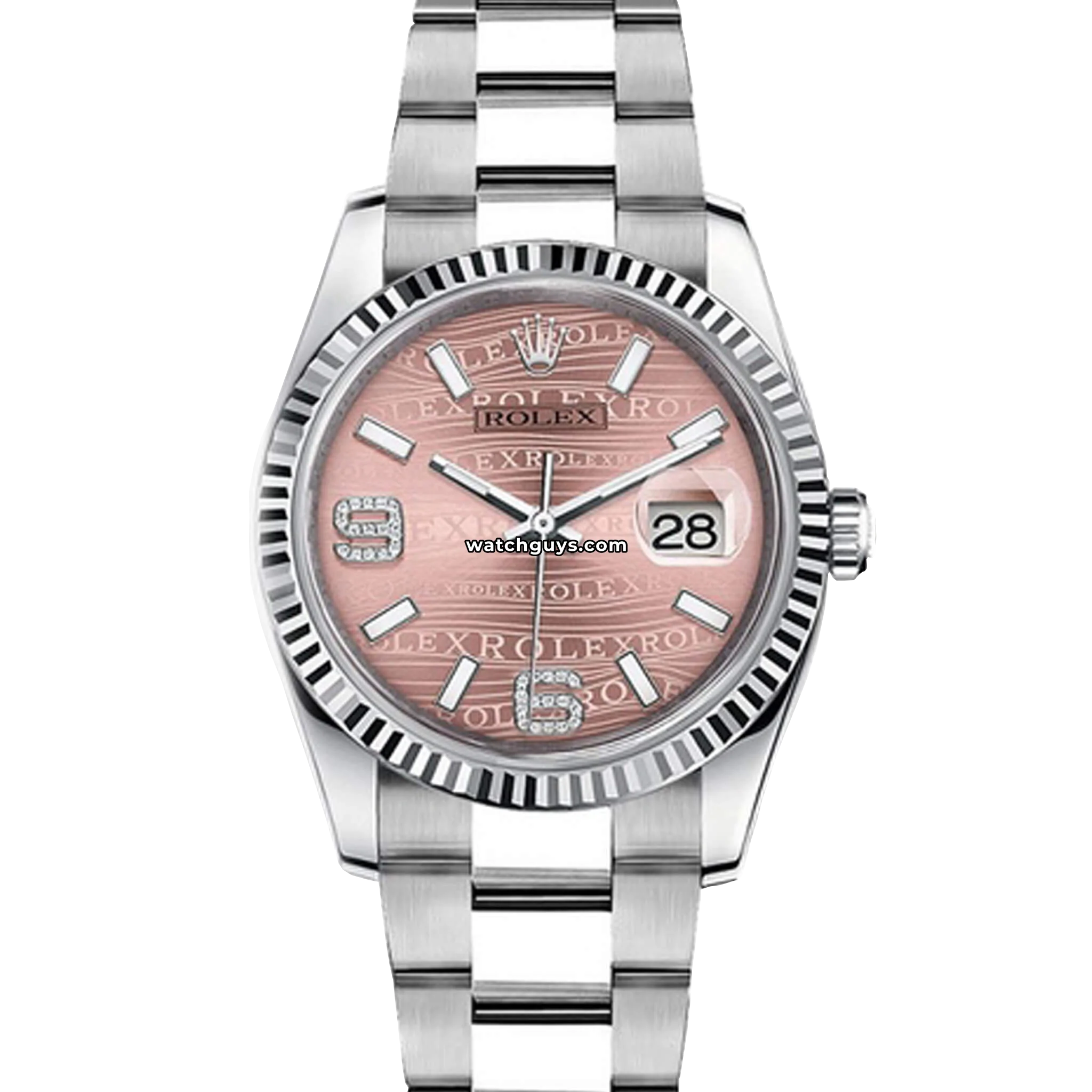Rolex Datejust 116234 Pink Waves Dial 36mm Stainless Steel Oyster