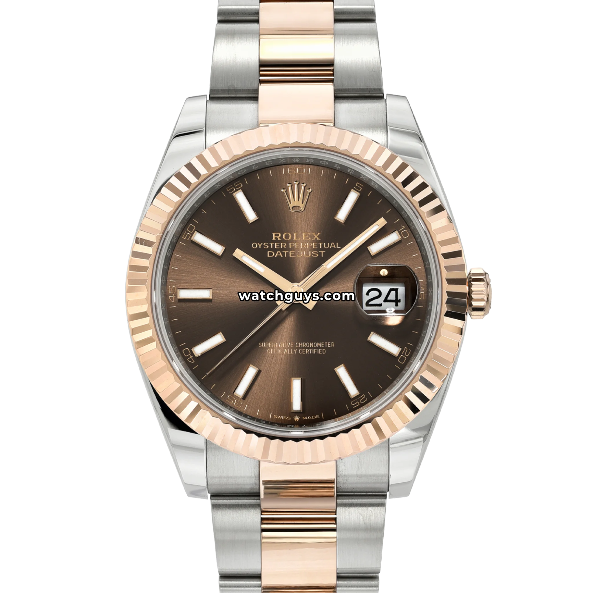 Rolex Datejust 126331 Chocolate 41mm Steel Rose Gold – WatchGuys
