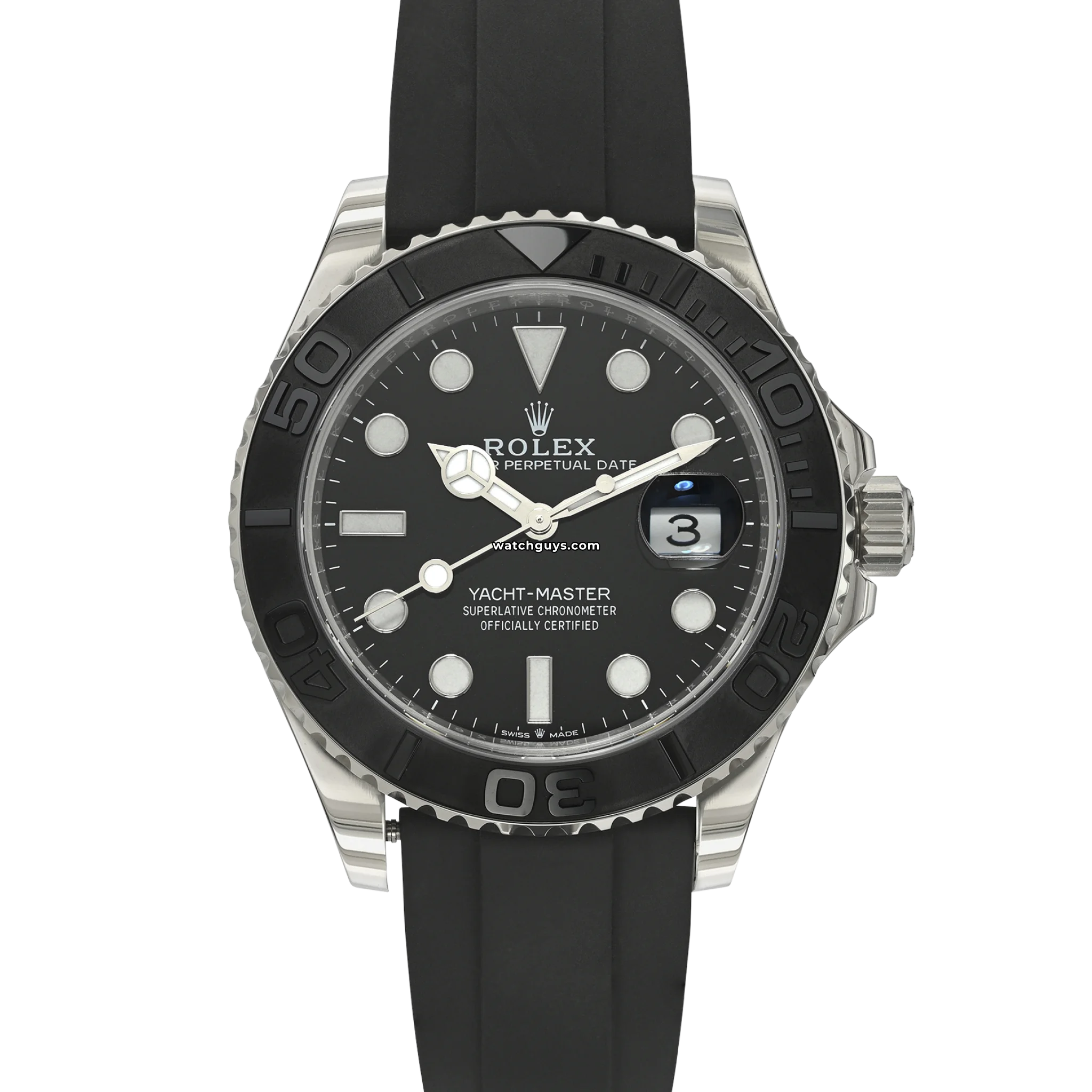 Rolex Yacht Master 226659 Oysterflex 42mm 18k White Gold WatchGuys