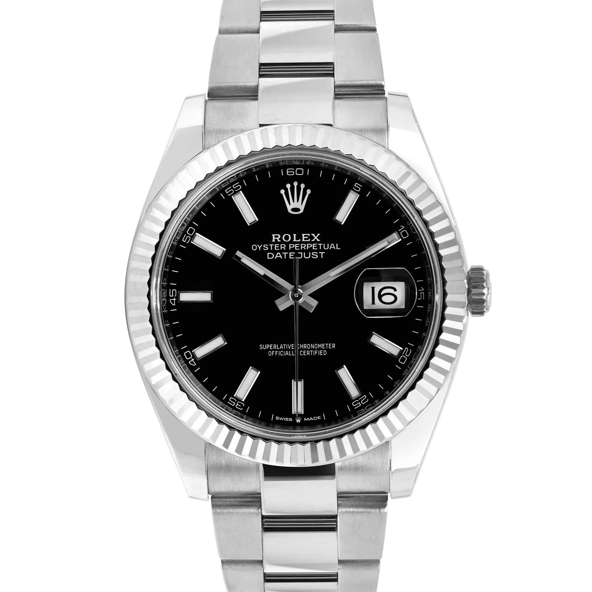 Rolex Datejust 126334 Black 41mm Stainless Steel Oyster WatchGuys
