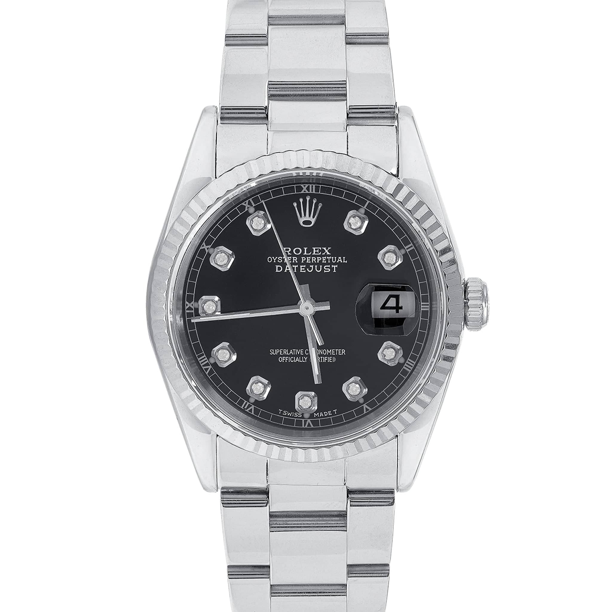 Rolex Datejust 16220 Black Diamond Dial WatchGuys