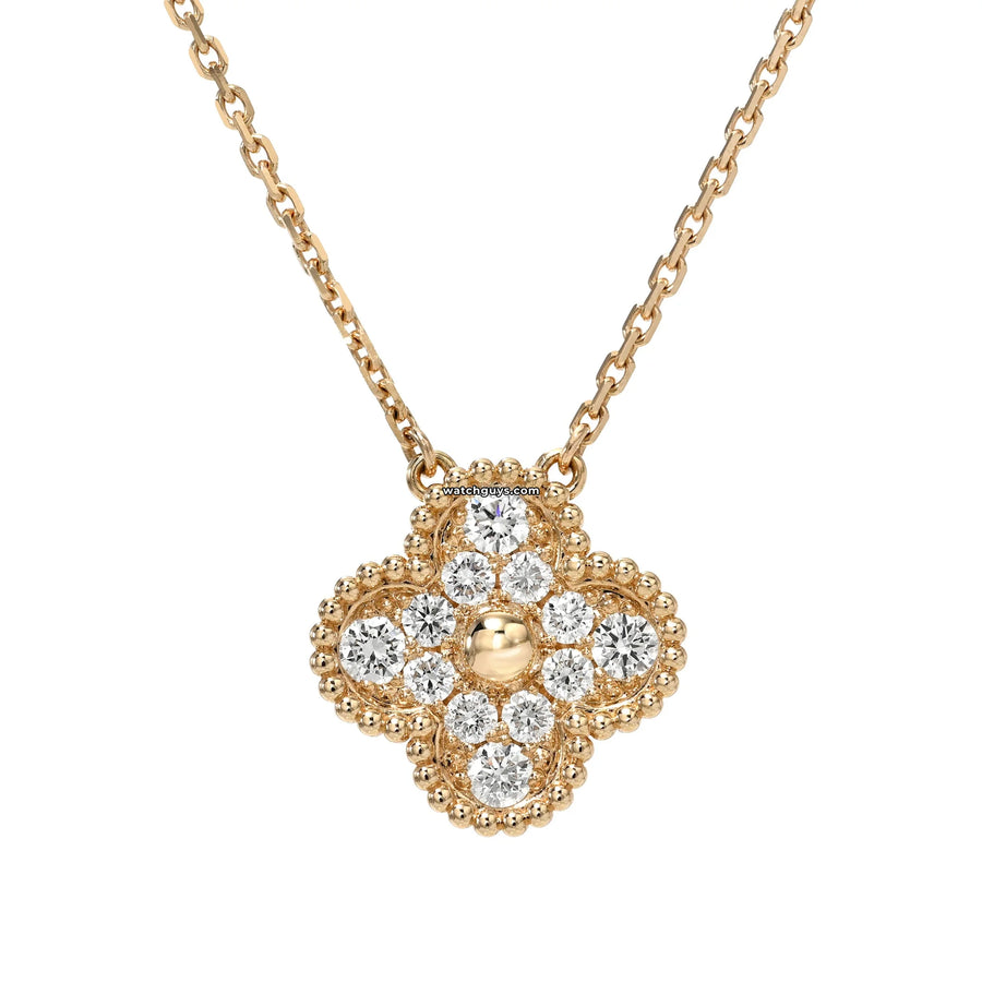 Van Cleef & Arpels Vintage Alhambra Pendant Diamond Motif