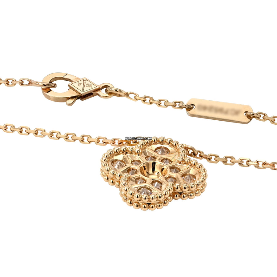 Van Cleef & Arpels Vintage Alhambra Pendant Diamond Motif