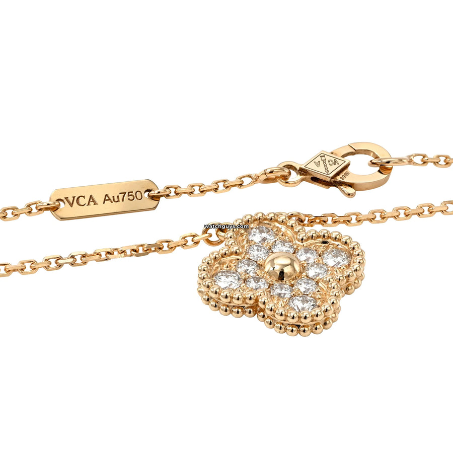 Van Cleef & Arpels Vintage Alhambra Pendant Diamond Motif