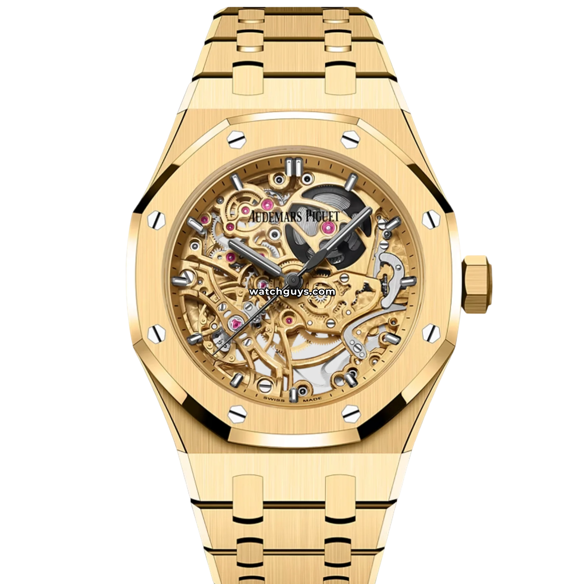 Audemars Piguet Royal Oak Openworked reference 15467BA in 18k yellow gold with skeleton dial product photo from WatchGuys