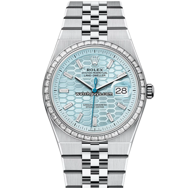 Rolex Land-Dweller 127286TBR 36mm Platinum Ice Blue – WatchGuys