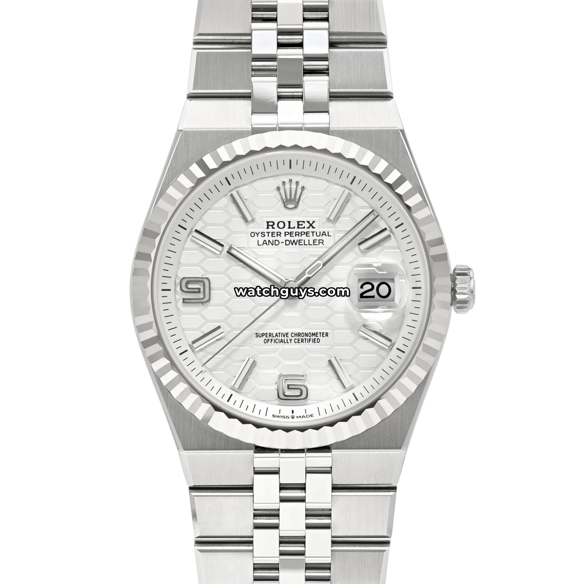 Rolex Land-Dweller 127334 40mm White Honeycomb – WatchGuys