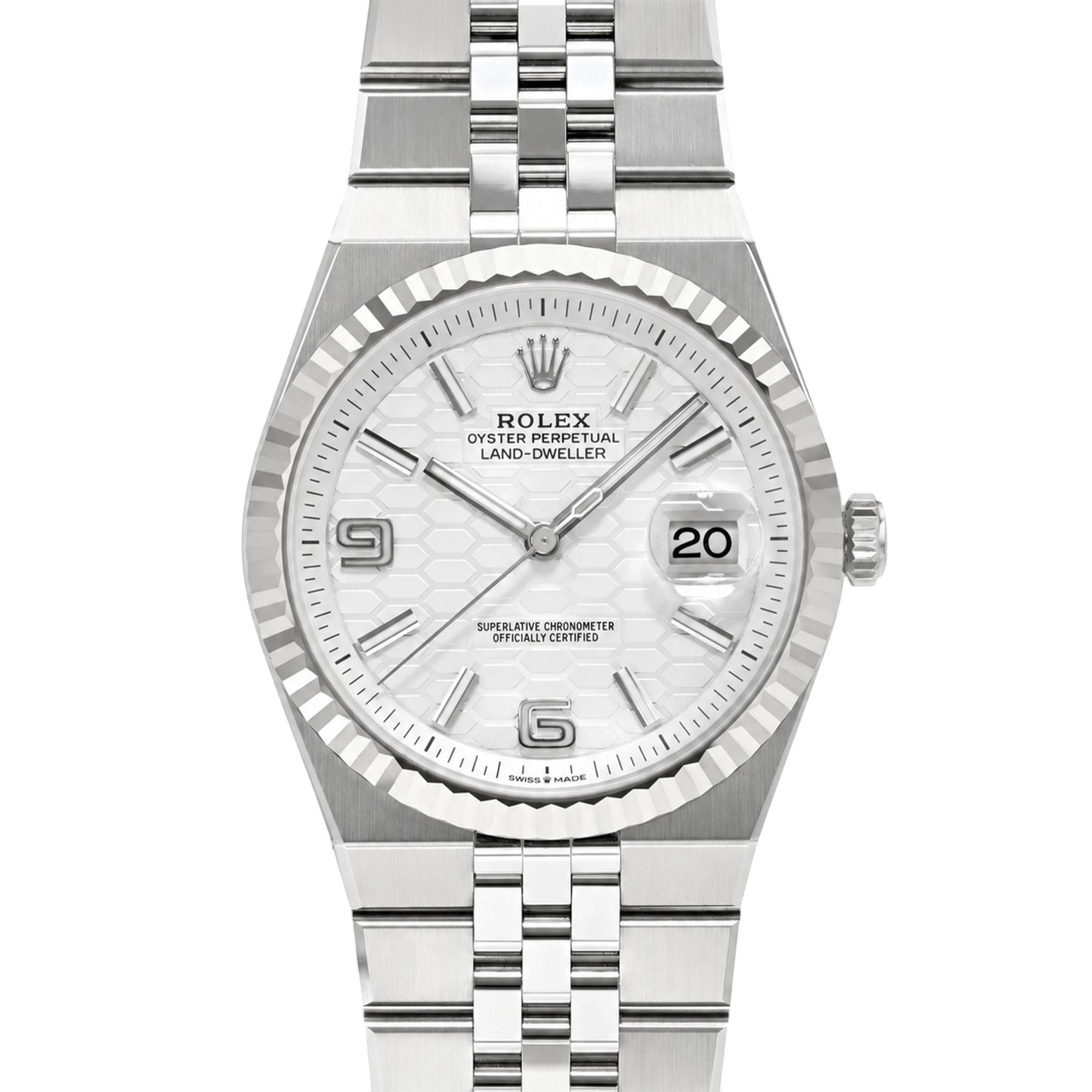 Rolex Land-Dweller 127334 White Honeycomb Motif