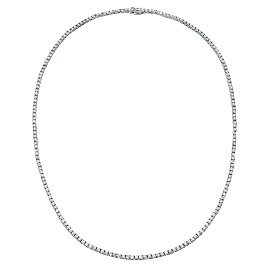 Diamond Tennis Necklace 7.64 Carat TW 18k White Gold