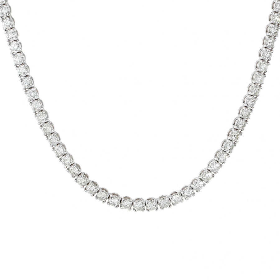 Diamond Tennis Necklace 12 Carat TW 14k White Gold