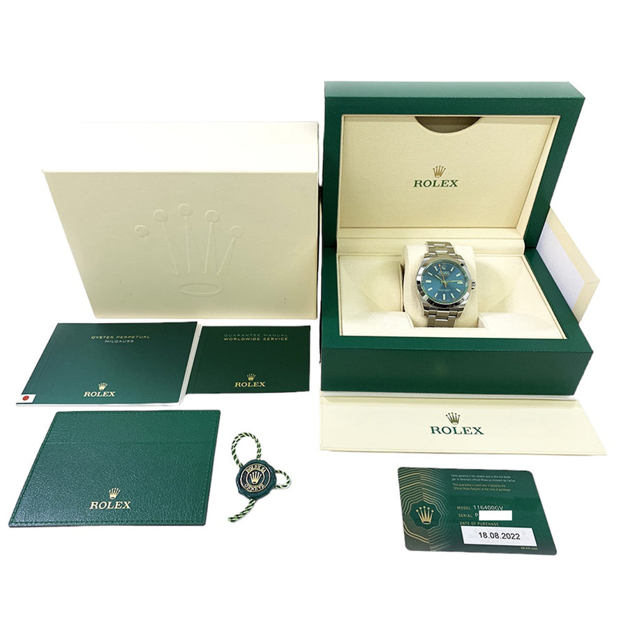 Rolex Milgauss 116400GV Blue Green Crystal