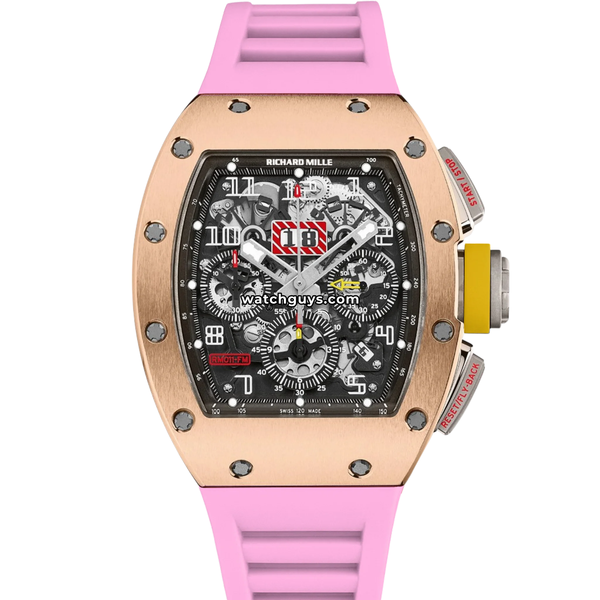 Richard Mille RM 011 Felipe Massa reference RM 011-FM in Carbon TPT with red flange and flyback chronograph product photo from WatchGuys