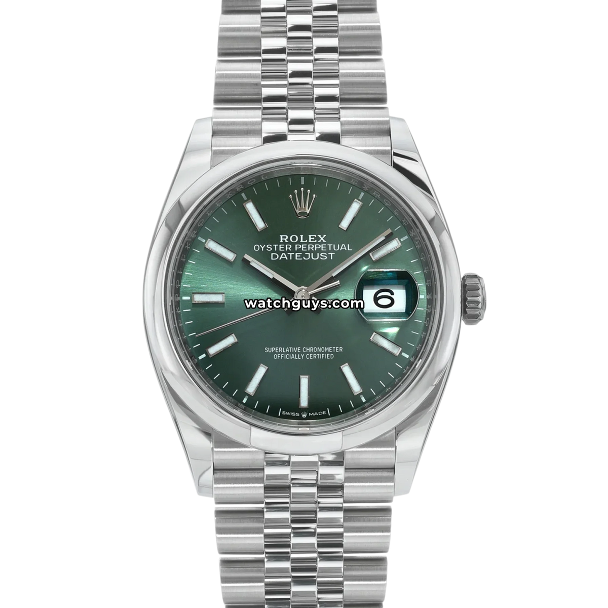 Rolex Datejust 126200 Mint Green 36mm Stainless Steel Jubilee