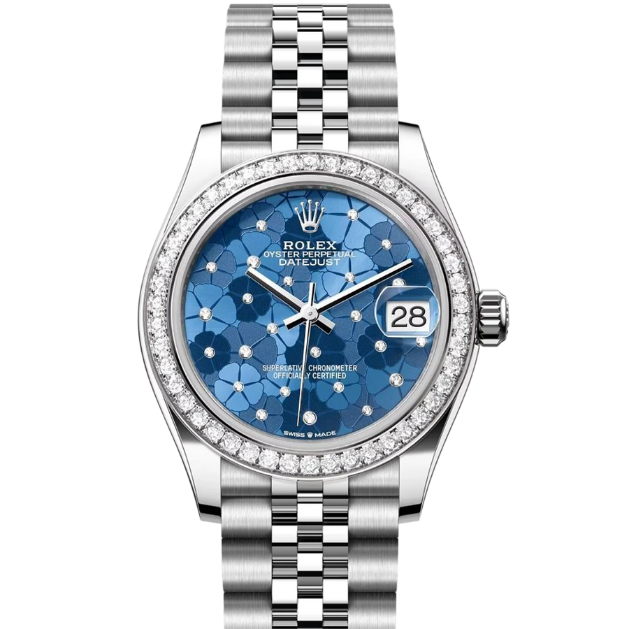 Rolex Datejust 278384RBR Blue Floral Diamond Motif