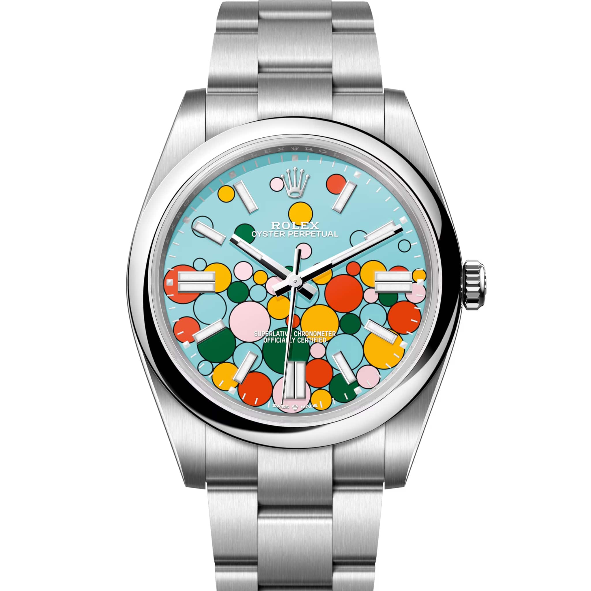 New Rolex Oyster Perpetual 124300 Celebration Motif Bubbles – WatchGuys