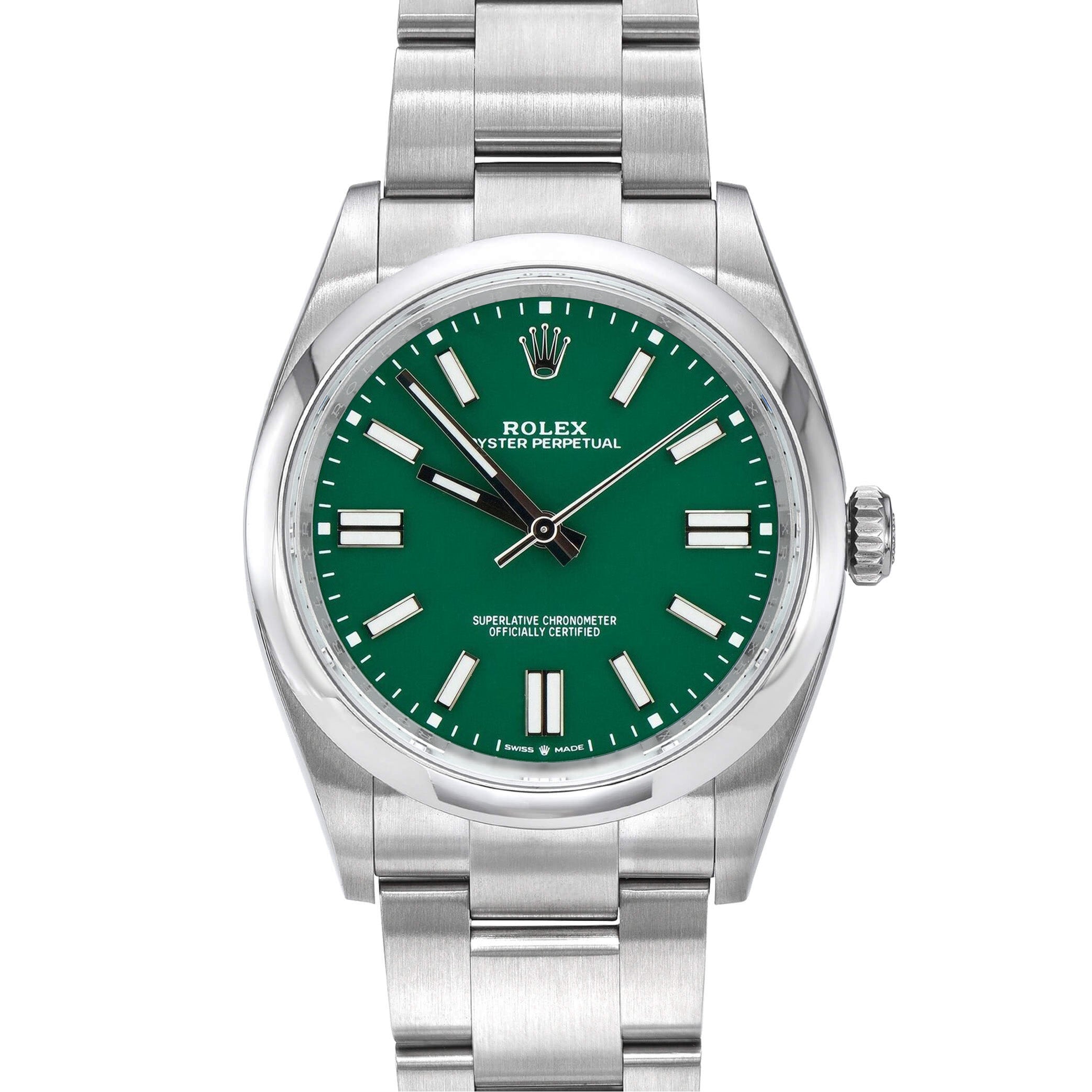 Rolex Oyster Perpetual 124300 Green Dial 41mm – WatchGuys