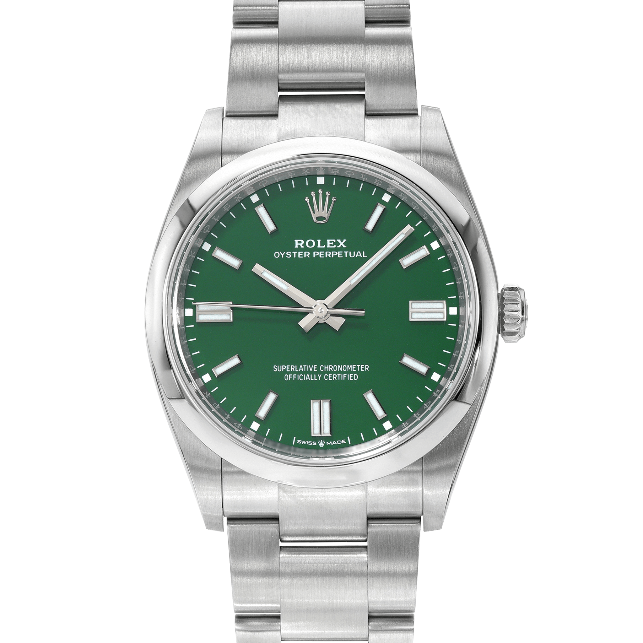 Rolex Oyster Perpetual 126000 Green 36mm – WatchGuys
