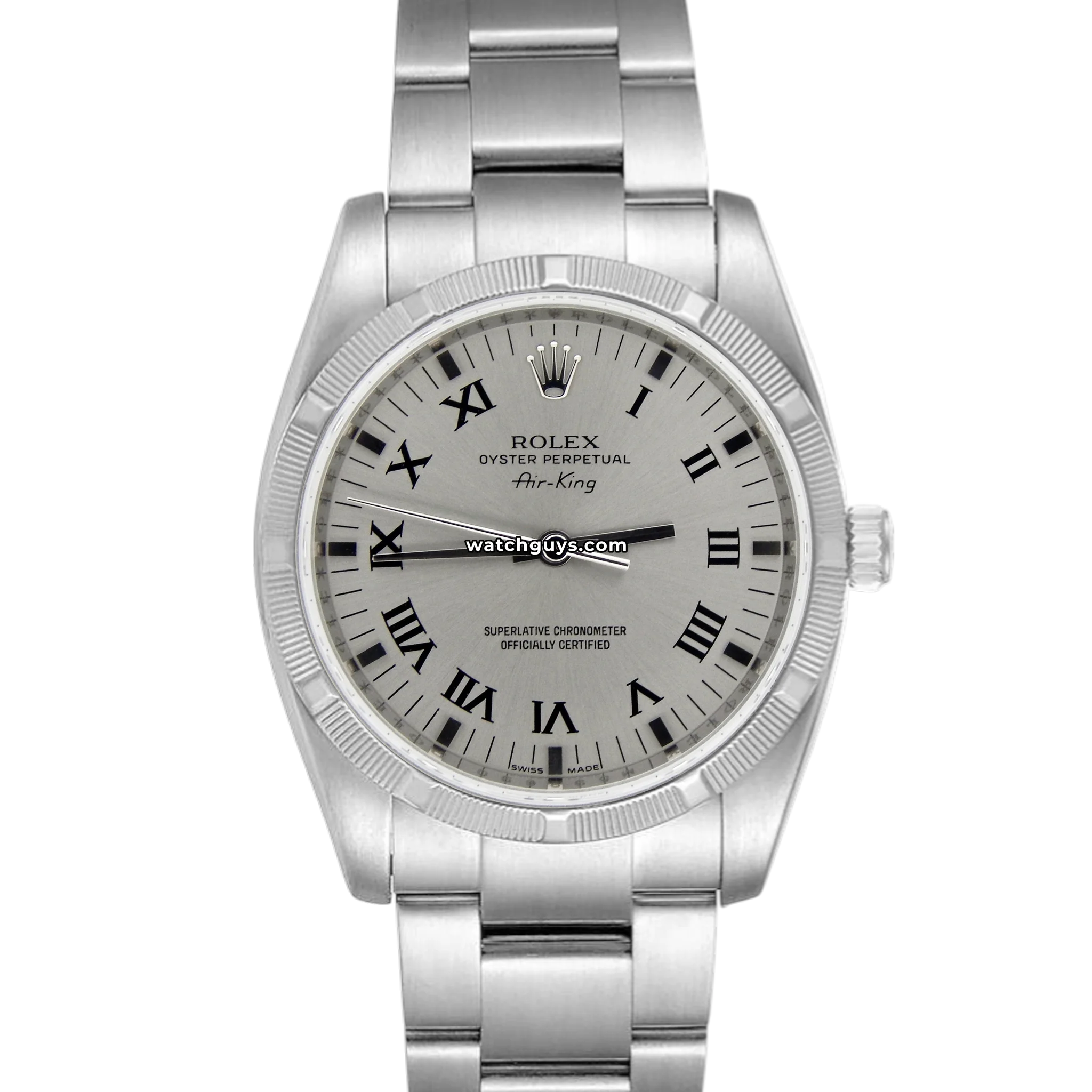 Rolex Air King 114210 Silver Dial 34mm Stainless Steel – WatchGuys