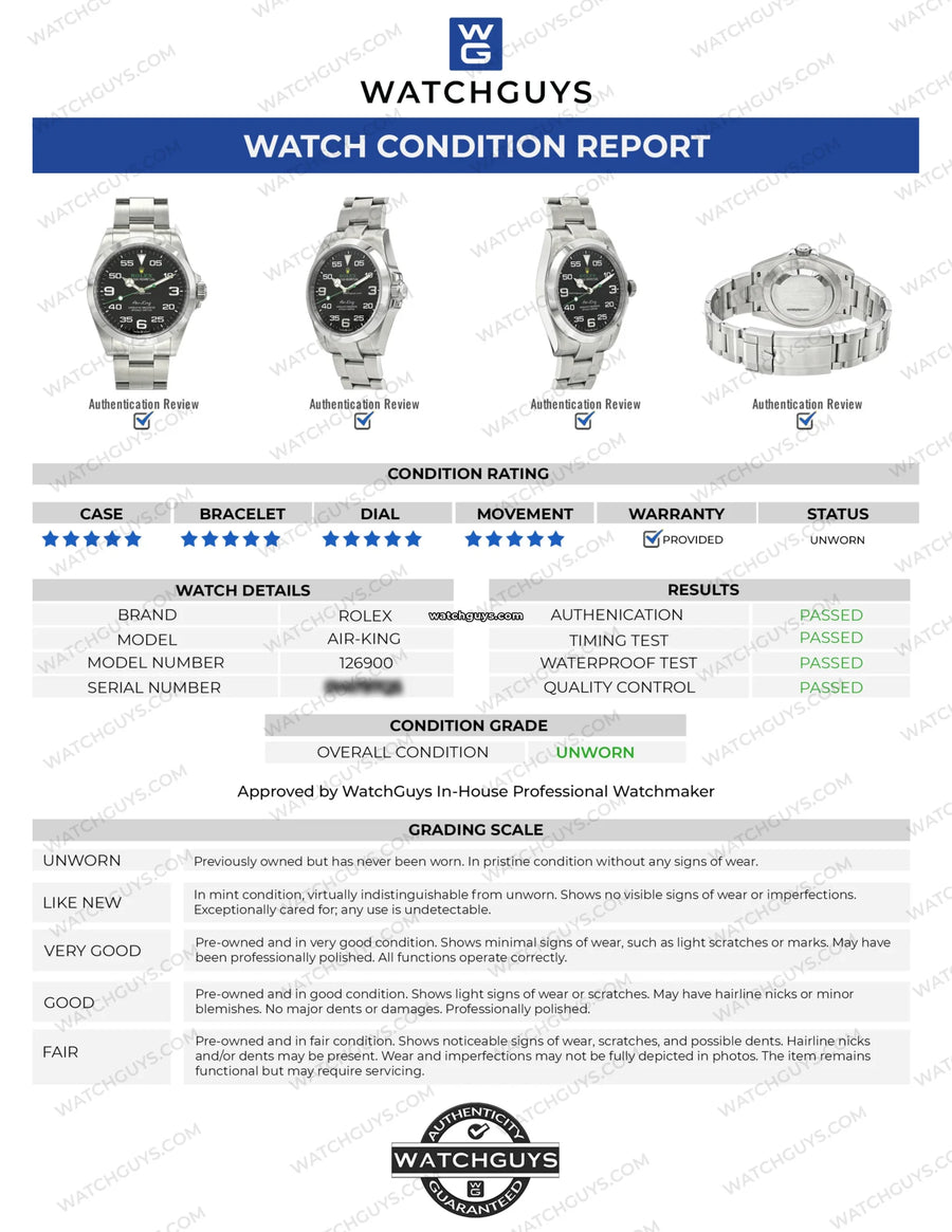 Rolex Air King 126900 Black Dial