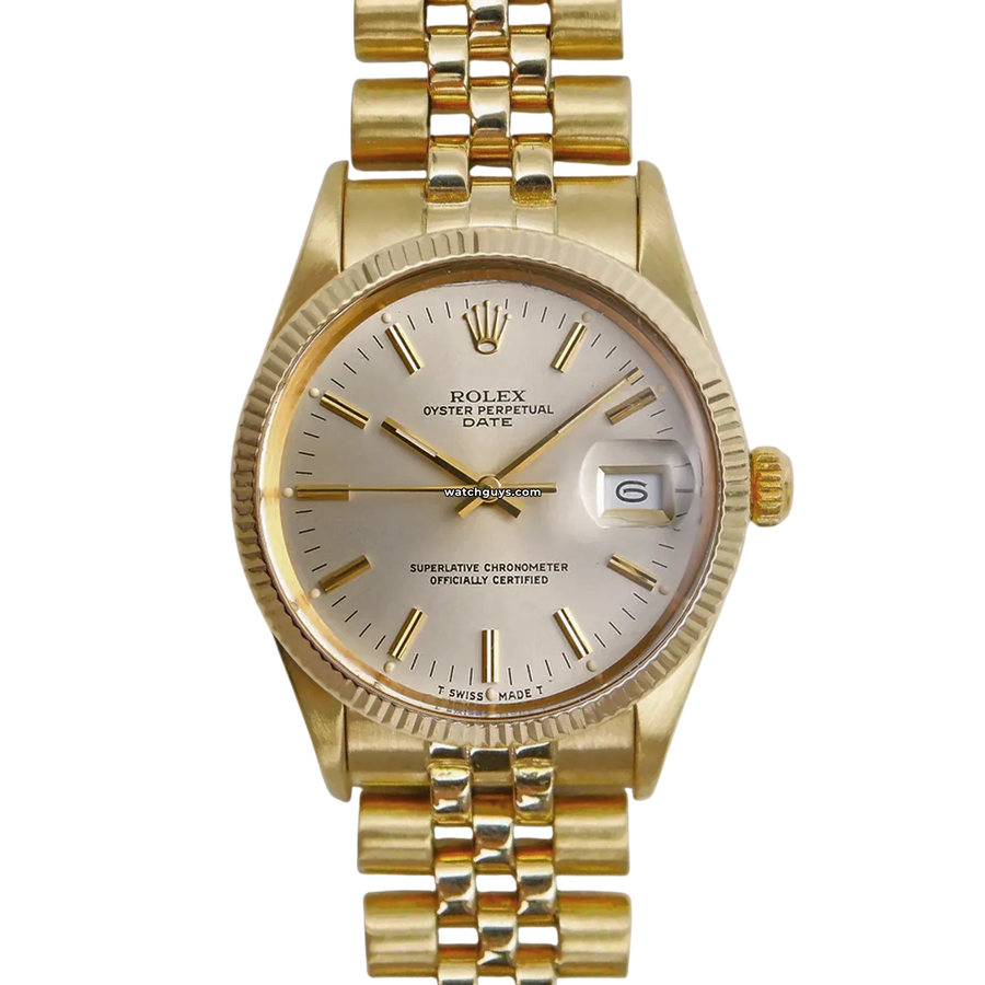 Rolex Date 15038 Silver 18K Yellow Gold Watches