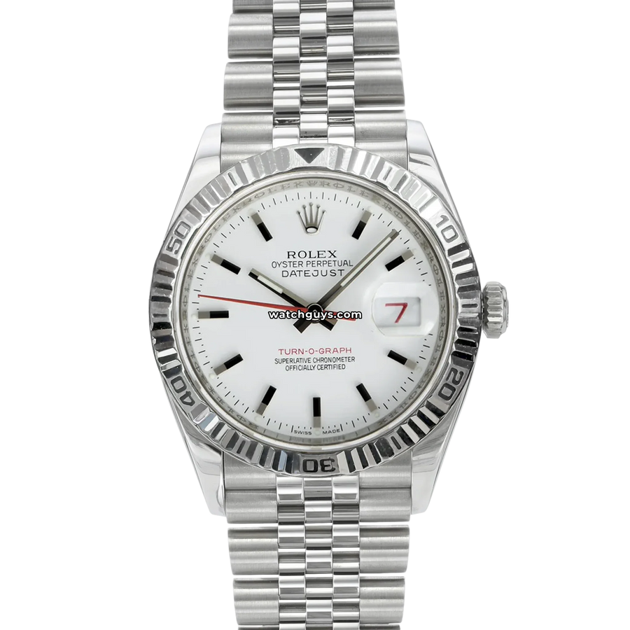Rolex Datejust 116264 White Thunderbird Jubilee 36mm – WatchGuys Rolex Datejust 116264 White Thunderbird Jubilee 36mm – WatchGuys