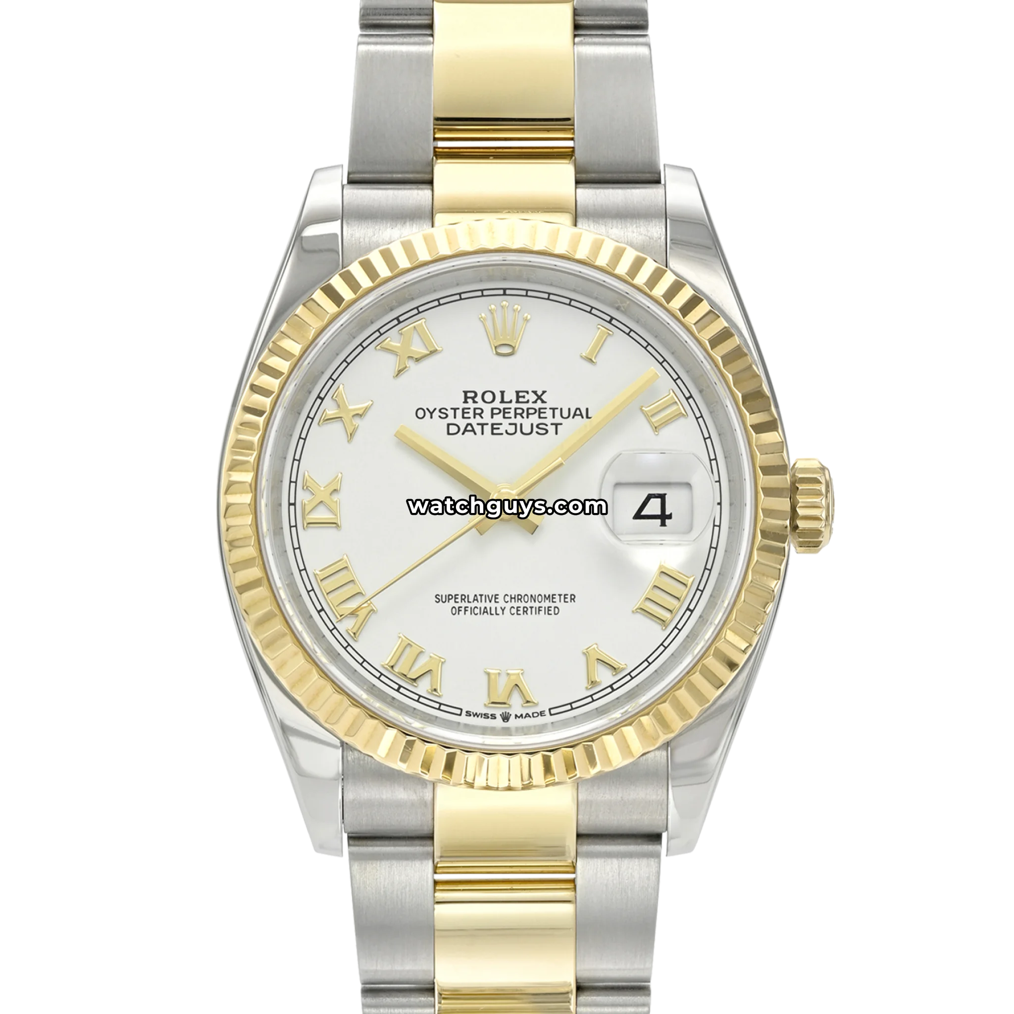 Rolex Datejust 126233 White Roman Two Tone Oyster 36mm – WatchGuys