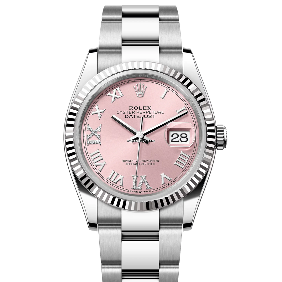Rolex Datejust 126234 Pink Diamond Roman Oyster Watches