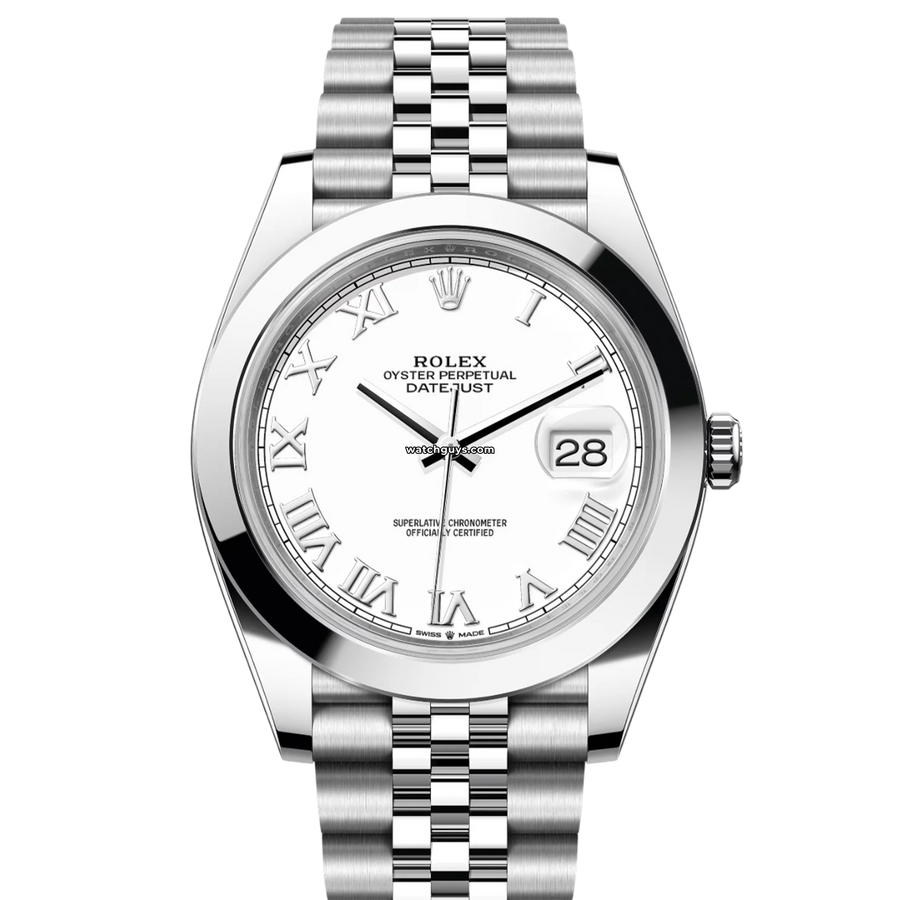 Rolex Datejust 126300 White Roman Jubilee Watches