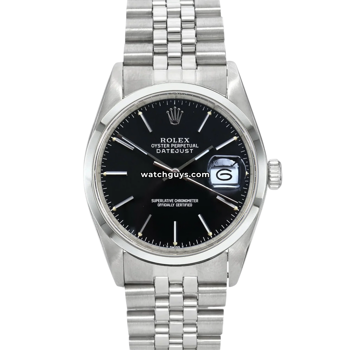 Rolex Datejust 16200 Black Index 36mm Stainless Steel – WatchGuys