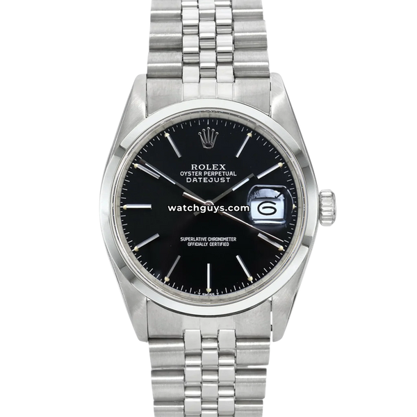 Rolex Datejust 16200 Black Index 36mm Stainless Steel – WatchGuys