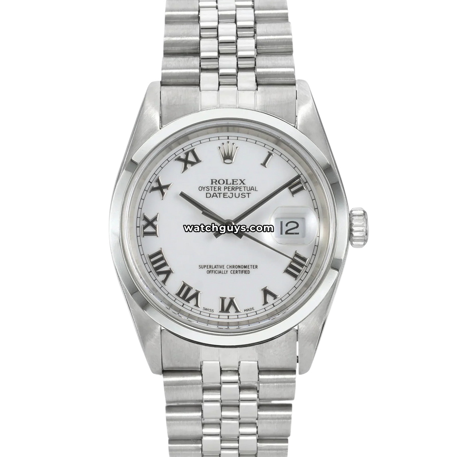 Rolex Datejust 16200 White Roman Jubilee 36mm Stainless Steel