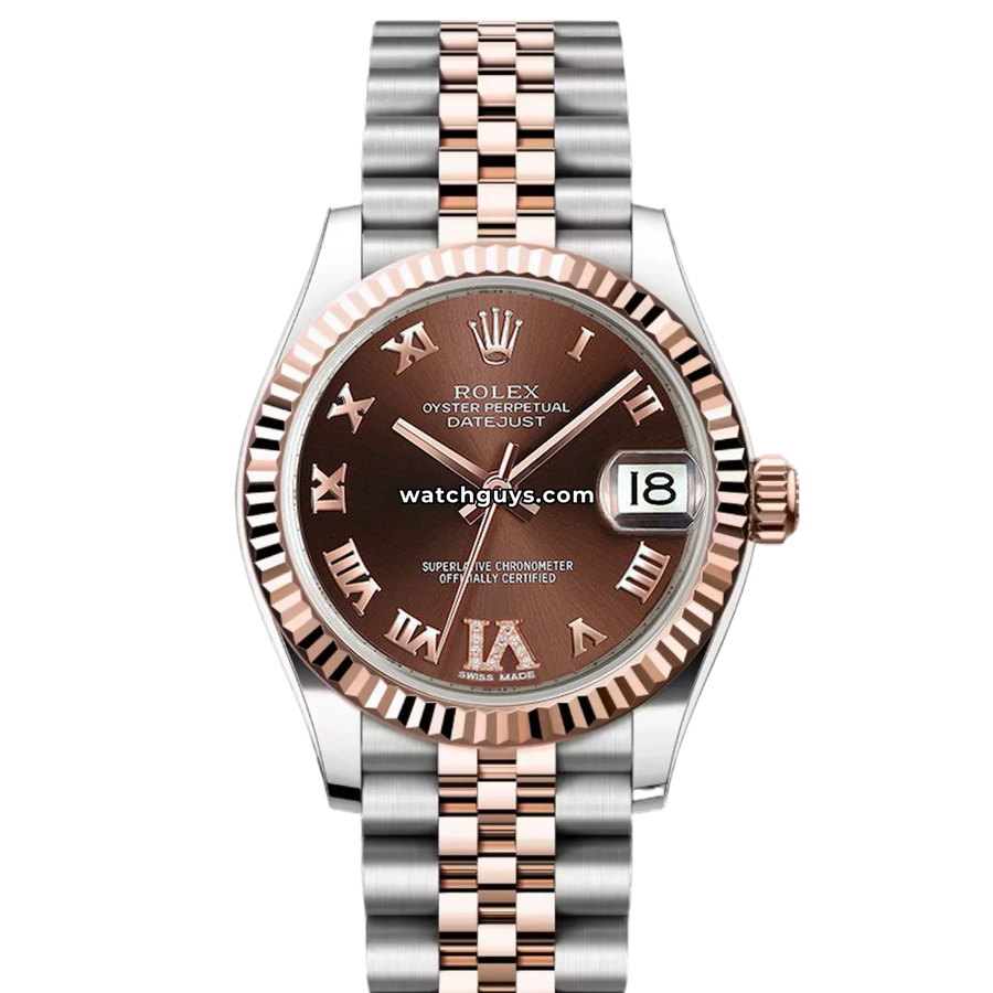 Rolex Datejust 178271 Chocolate Roman 31mm Steel & Rose Gold Jubilee ...