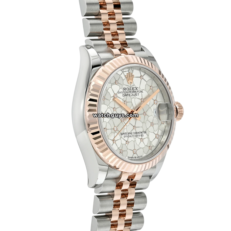 Rolex Datejust 278271 31mm Silver Floral Motif Diamond Dial