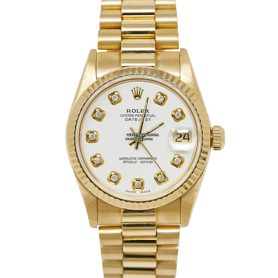 Rolex Datejust 68278 White Diamond President Watches