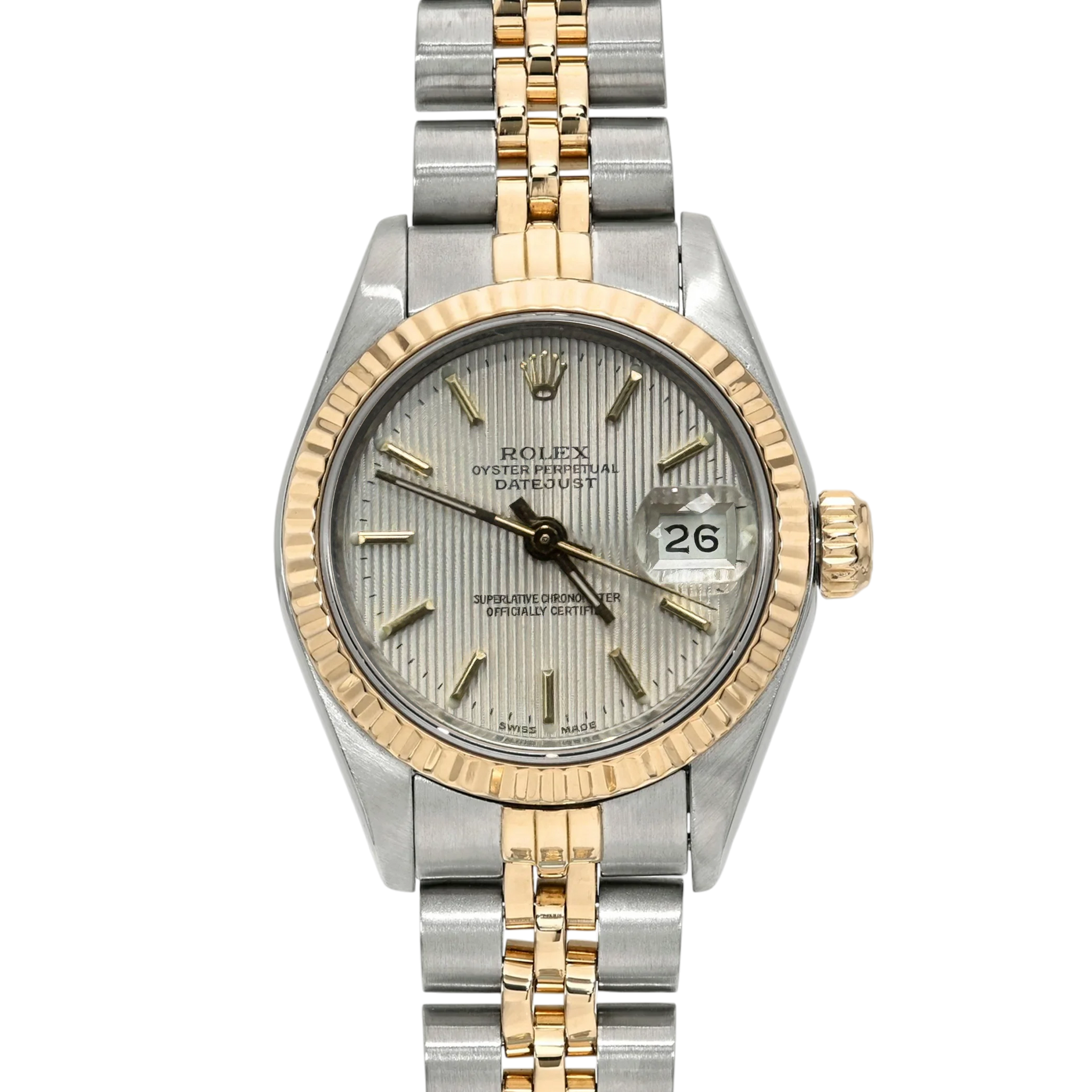 Rolex Datejust 69173 26mm Silver Tapestry – WatchGuys