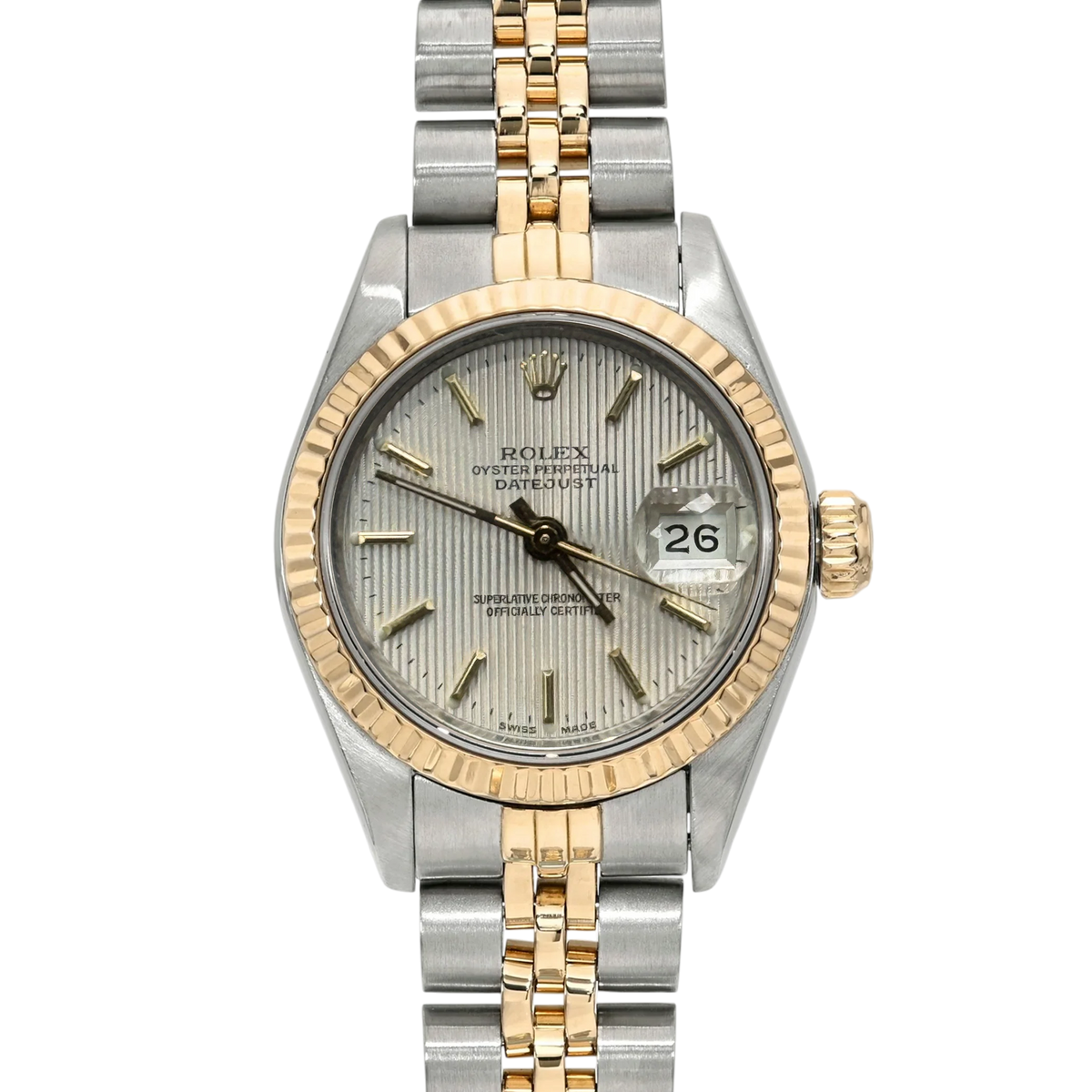 Rolex Datejust 69173 26mm Silver Tapestry – WatchGuys