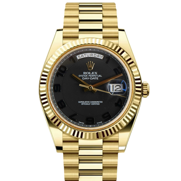 Rolex Day-Date 218238 41mm Matte Black Arabic Dial – WatchGuys