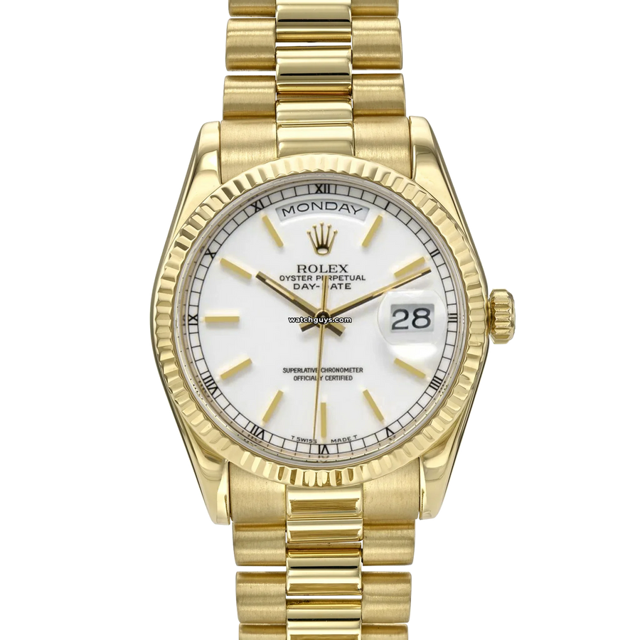 Rolex Day-Date 18238 White Index President Watches