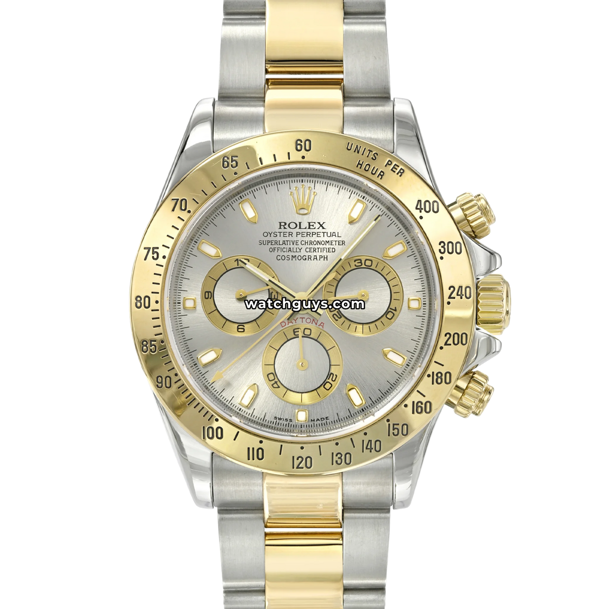 ✩.*˚ Rolex Daytona 116523 Two Tone Silver Dial 40mm – WatchGuys