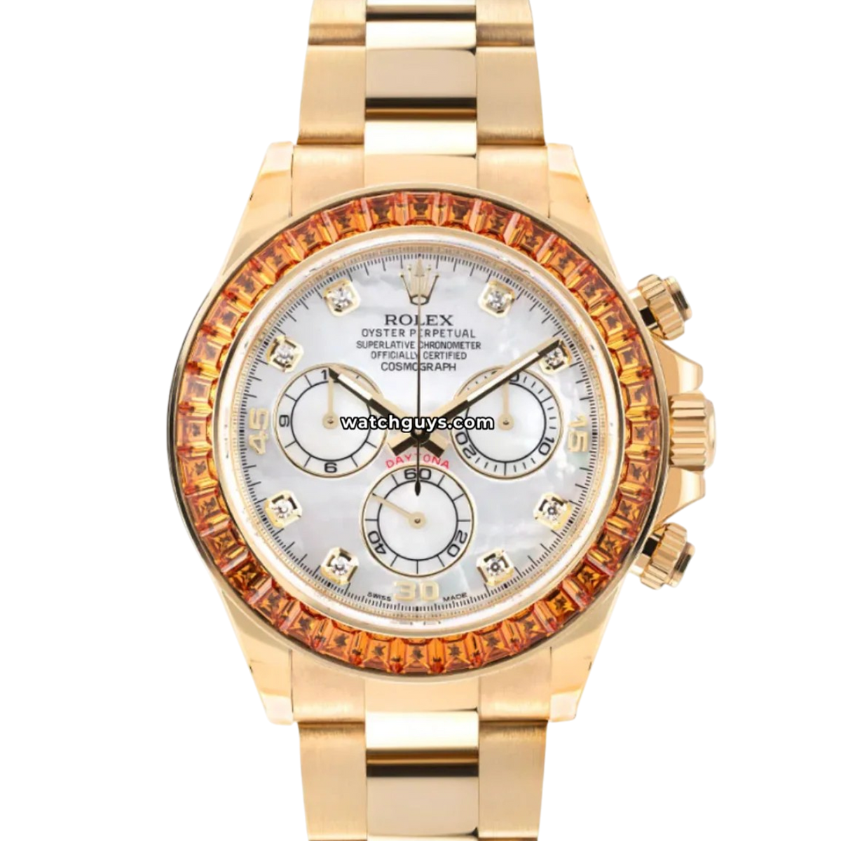 Rolex Daytona 116578SACO 40mm Mother of Pearl Diamond Dial – WatchGuys
