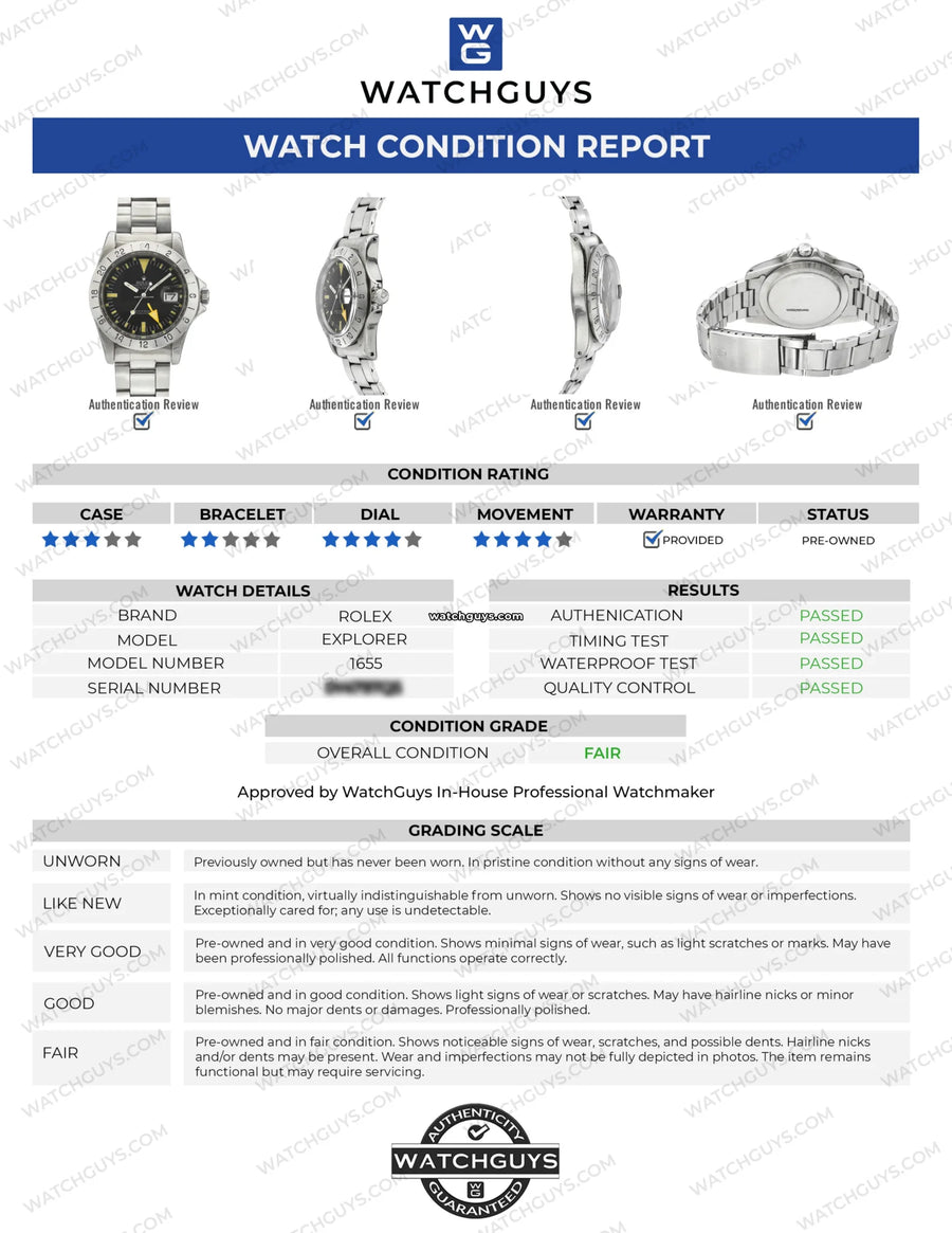 Vintage Rolex Explorer 1655 Steve Mcqueen