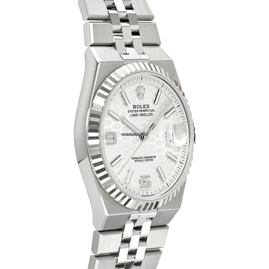 Rolex Land-Dweller 127334 White Honeycomb Motif Watches