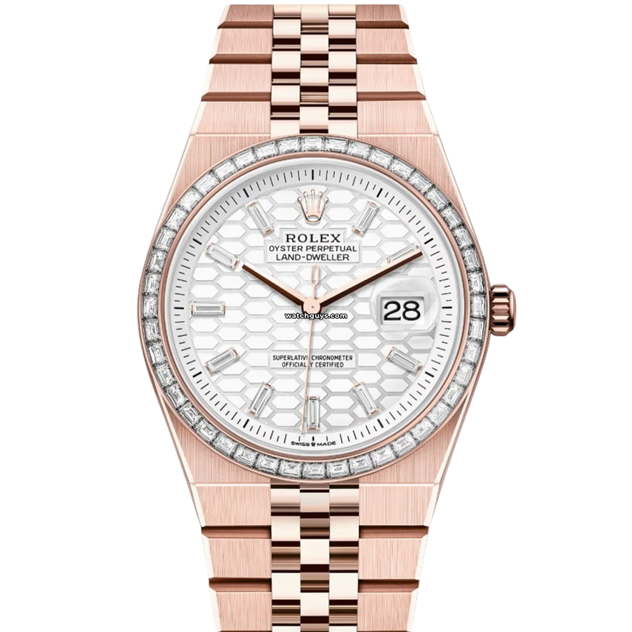 Rolex Land-Dweller 127285TBR White Honeycomb Motif Watches