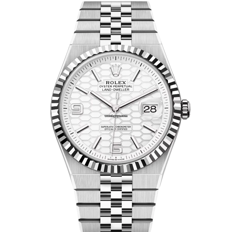 Rolex Land-Dweller 127334 White Honeycomb Motif Watches