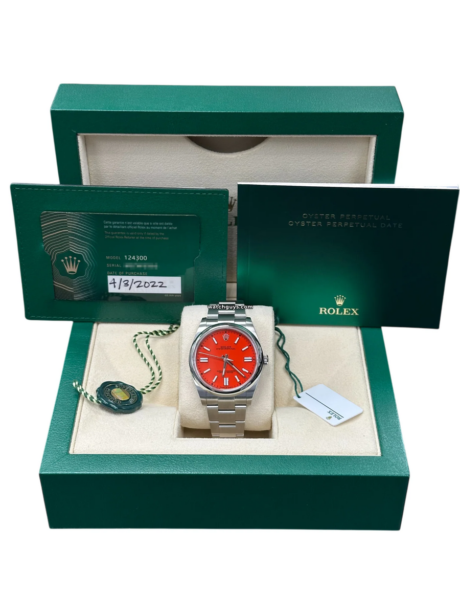 Rolex Oyster Perpetual 124300 Coral Red Watches