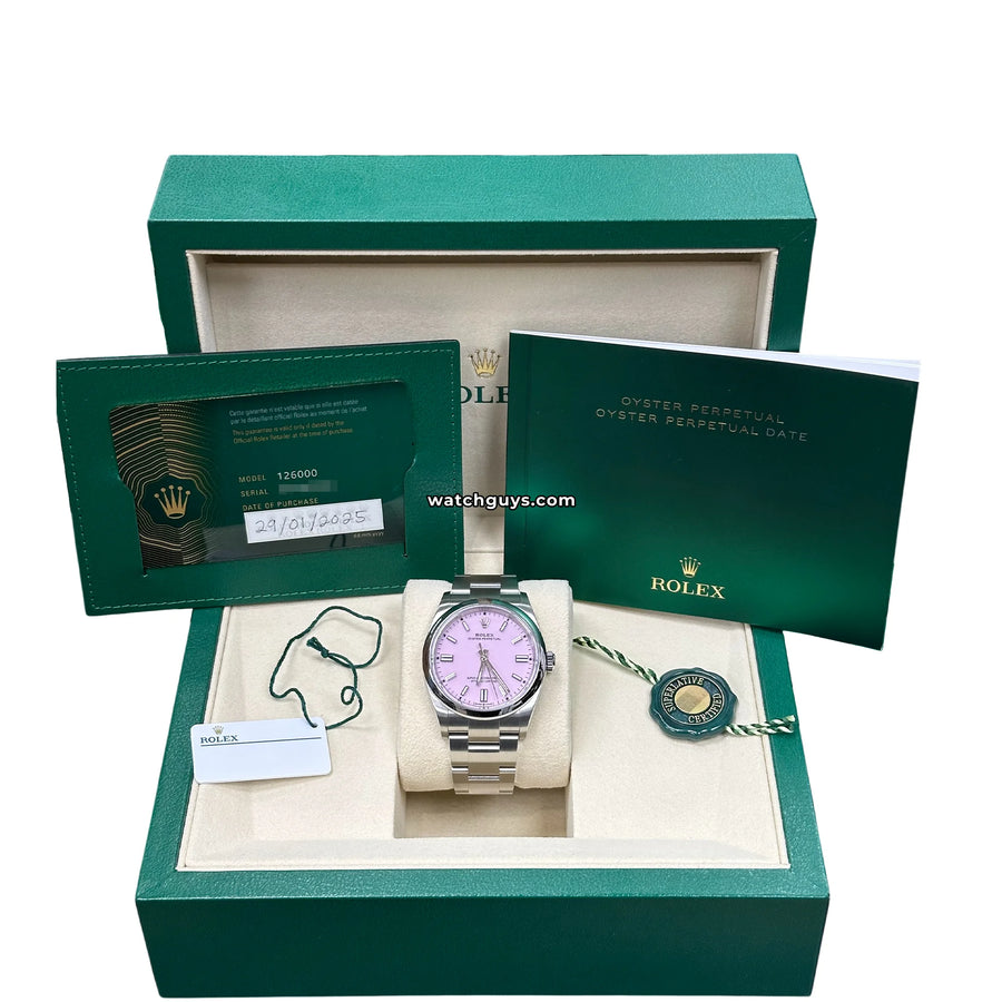 Rolex Oyster Perpetual 126000 Candy Pink Oyster Watches