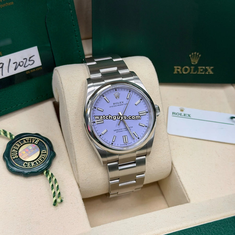 Rolex Oyster Perpetual 126000 Lavender Dial 36mm Stainless Steel